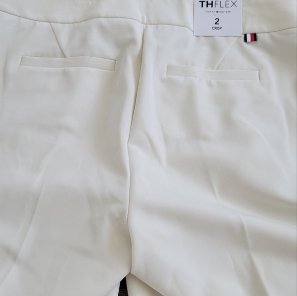 NWT Tommy Hilfiger Crop Pants Size 2 Cream Color Wide Leg - Picture 6 of 6